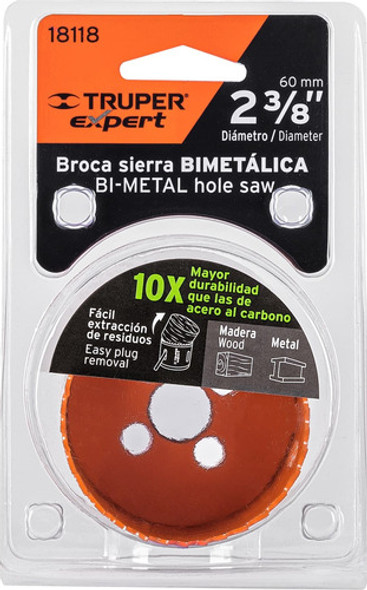 Sierra Copa Bimetal Corte Metal Acero Hss 60mm Truper M-3 1