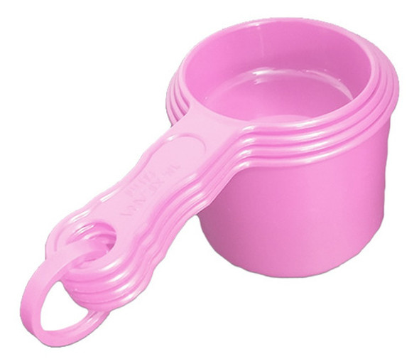 Kit Copos De Medidas Confeitaria Plástica Com 4 Peças Rosa 1