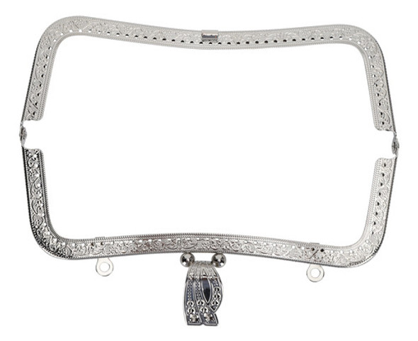 Bolsa Prateada Com Moldura De Metal Diy Kiss Clasp Lock Retr 0
