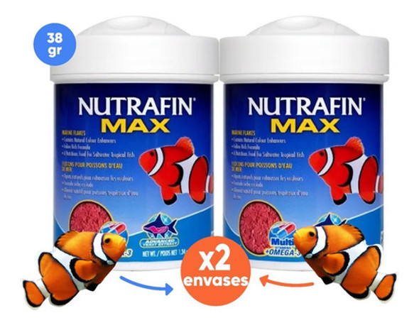 Alimento Peces Marino Escamas Marine Flakes Nutrafin Max 38g 1