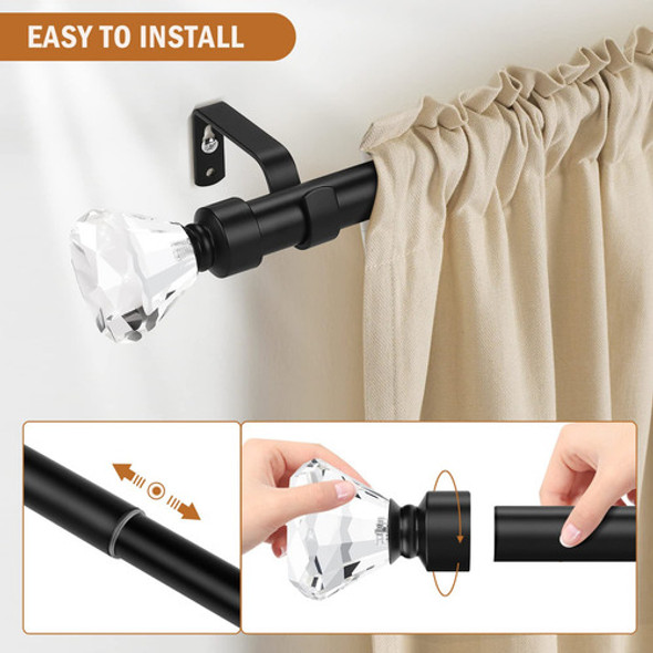 Knobelite - Juego De Barra De Cortina Ajustable De 1 Pulgada 1