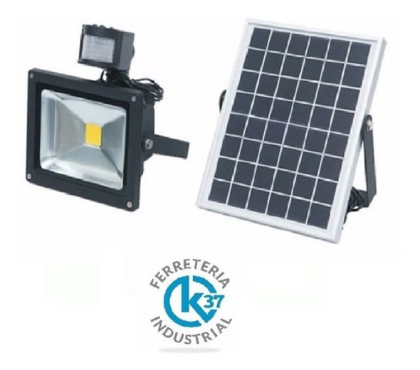 Foco Led 10w Energia Solar Luz Fria  C/sensor + Panel Solar 1