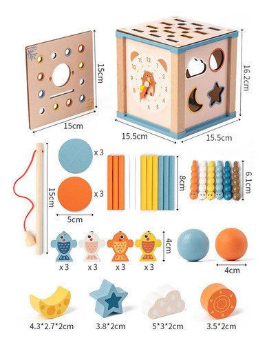 Cubo De Aprendizagem Brinquedo De Madeira Montessori 1