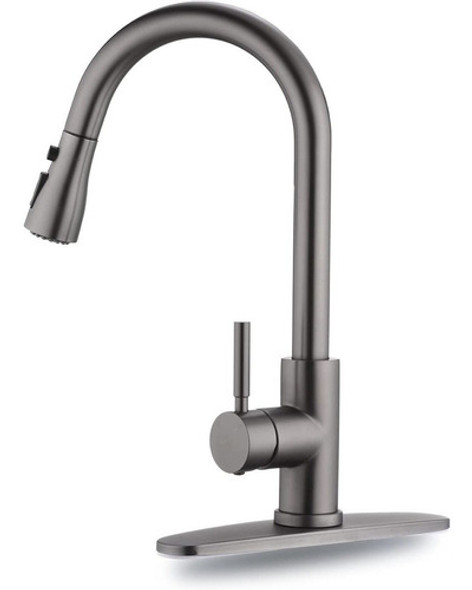 Monocomando Para Cocina Pull Down 40cm De Altura Gris Mate 0