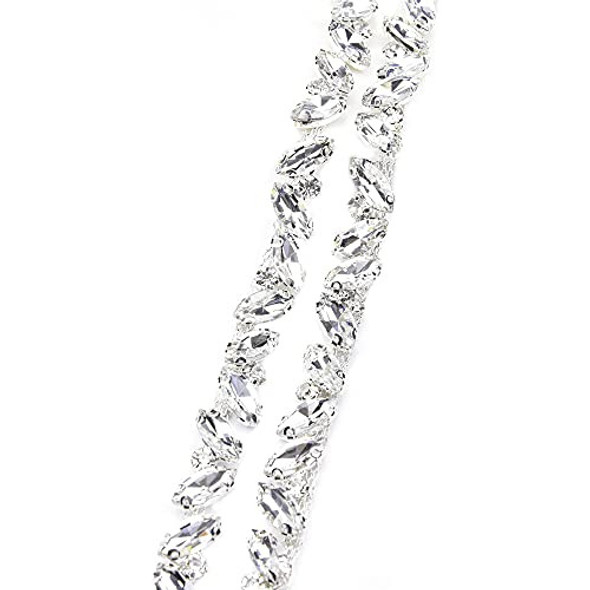 Tira De Strass Cristal Oval Clear 1cm X 90cm 0
