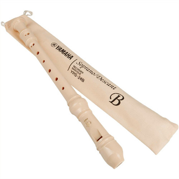 Flauta Doce Creme Yamaha Barroca Soprano Original Yrs-24b 0