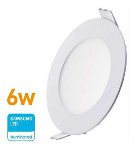 Panel Led Embutir Redondo 6w 360lúm 12cm Calido Wellmax 1