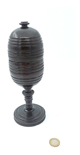 Tabaquera Antigua De Madera Caliz Estilo Ingles - Tabaqueria 0