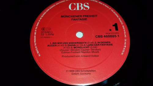 Munchener Freiheit Fantasie Lp Vinilo Con Insert Europe 1988 1