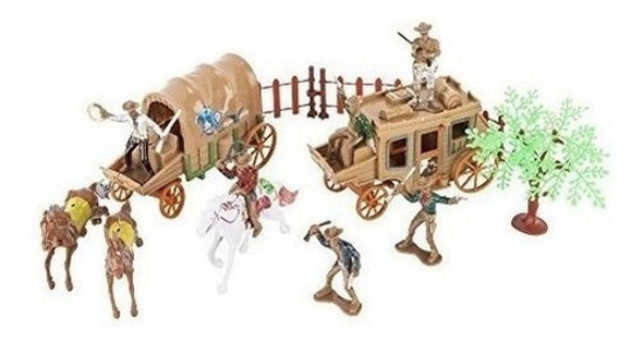 Wild West Cowboys - Indians Figuras Plasticas Bucket Playset 1