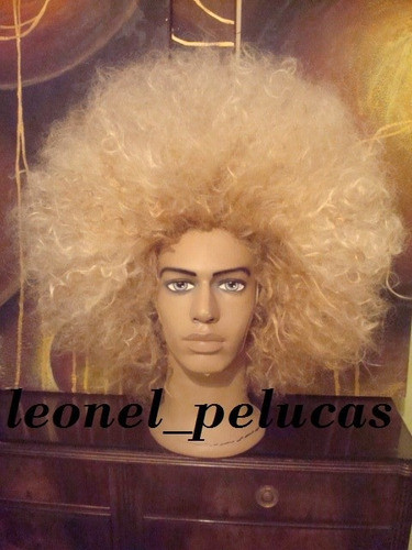 Afro Peluca Disfraz Enorme Xxl Rubio Negro !!! 1