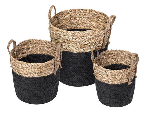 Cesto Oca Ratan Com Preto - 34cm 1