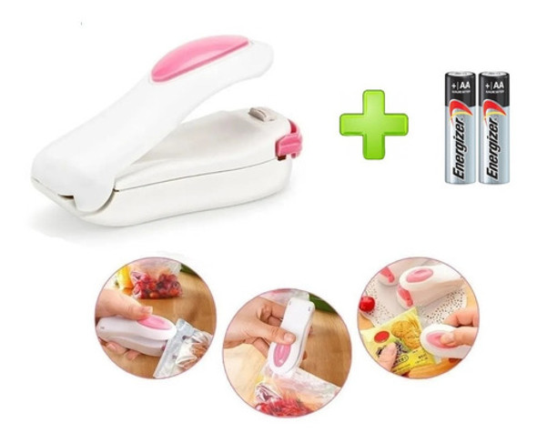 Mini Sellador Portatil Para Bolsas Cocina Nylon + 2 Pilas Aa 0