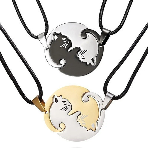 Collar Yin Yang Gatitos Perro Para Compartir Parejas Amist 0