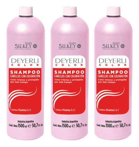 Shampoo Cabellos Coloración Deyerli Silkey 1.5 L X3 0