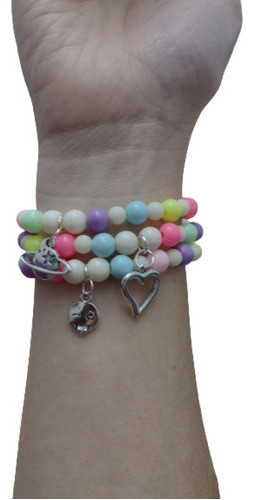 Pulseras Colores Con Dije X Mayor X 10 Última Moda Tenden 0