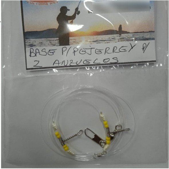 2 Base Para Pejerrey 2 Anzuelos Nudo Corredizo Pesca Costa 0