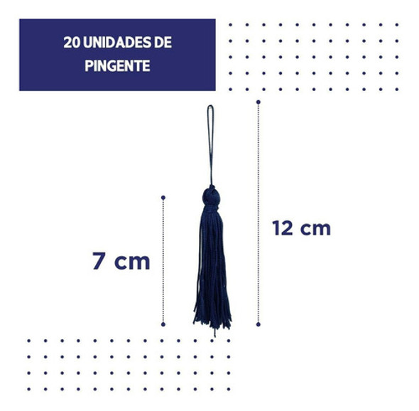 Pingente De Seda Tassel Franja Azul Marinho - C/ 20 Un - Brx 1 Pingente De Seda Tassel Franja Azul Marinho - C/ 20 Un - Brx 1