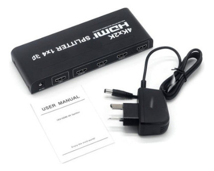 Splitter Hdmi 1x4 1 Entrada 4 Salidas 1080 4k C/fuente 7831k 1