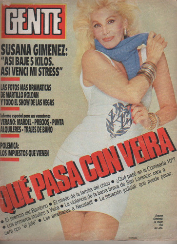 Revista Gente * Susana , Carmen Barbieri  Nº 1163 - Año 1987 0