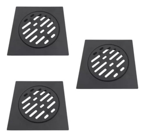 Combo Rejillas Mozart 8469 En Color Negro Cuadrada 15x15 X3 0
