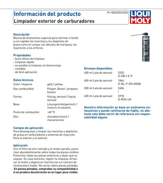 Limpia Cuerpo Mariposa Y Carburadores Liqui Moly 1