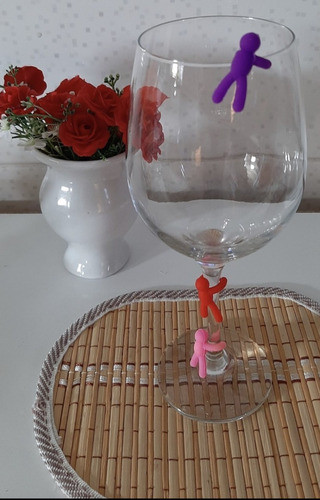 Marcador De Copos Taças Vinho Silicone Sortidas Kit 120 Unid 1