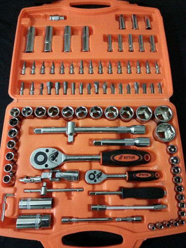 Caja Set Juego De Tubos Bocallaves (x) 94 Piezas Encastre 1/4 Y 1/2 0
