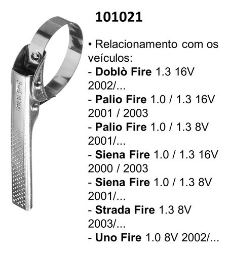 Saca Filtro De Óleo Do Palio (linha Fire) Abertura Máxima 1
