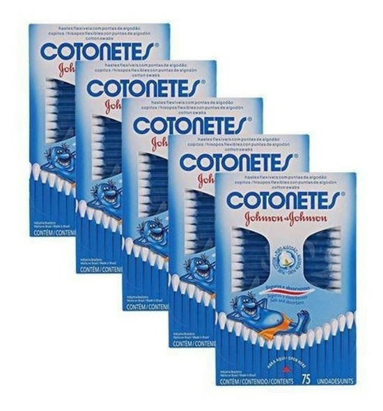 Kit 5 Cx Cotonetes Com 75 Unidades Johnson&johnson Flexível 0