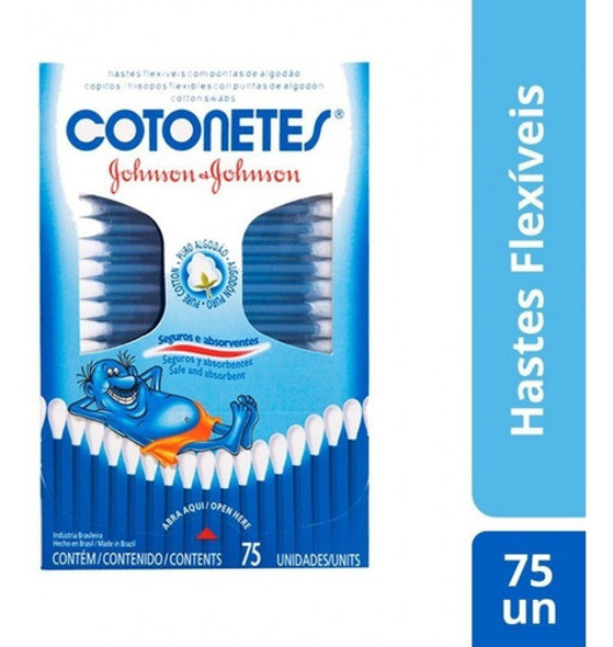 Kit 5 Cx Cotonetes Com 75 Unidades Johnson&johnson Flexível 1