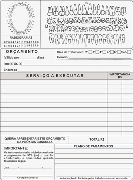 20 Talão Orçamento Blocos Dentista 0
