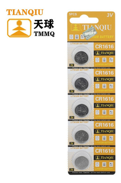 Pack 5 Pilas Boton Cr 1616 3v Alarma Reloj Balanza Controles 1