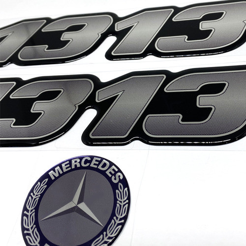 Kit Emblemas 1313 Mercedes Benz Adesivo Lateral Cromado 1