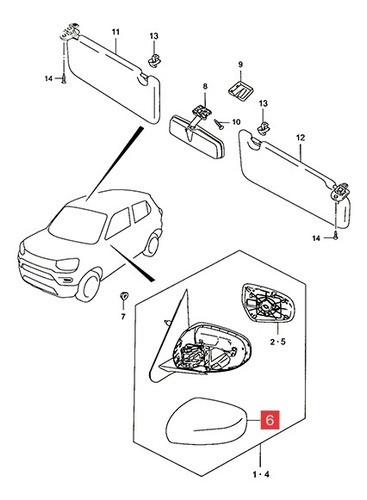 Tapa Espejo Ext. Izq.  Suzuki S-presso 2020- 0