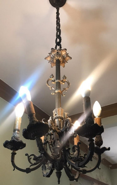 Araña Candelabro Antiguo De Techo - Funcionando 0