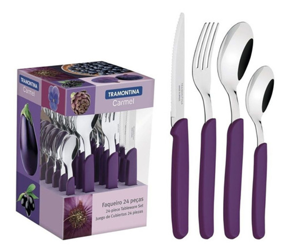 Juego Cubiertos 24 Piezas Carmel Violeta - 23499/030 0