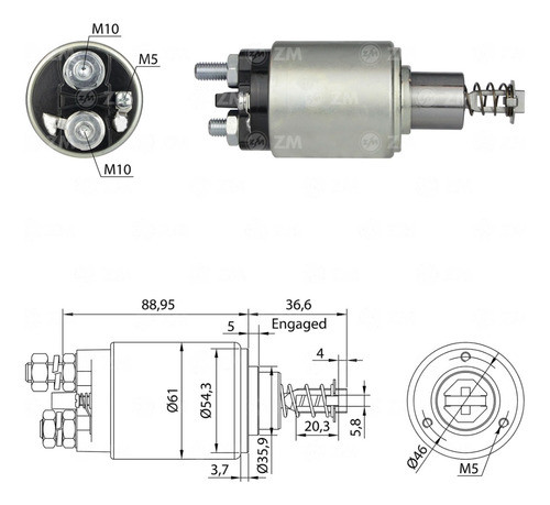 Solenoide De Arranque P/ Agrale Mercedes Benz Ford Massy F. 1