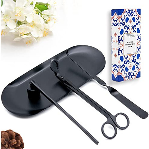 Juego De 4 Accesorios Para El Cuidado De Velas - Negro 1 Juego De 4 Accesorios Para El Cuidado De Velas - Negro 1