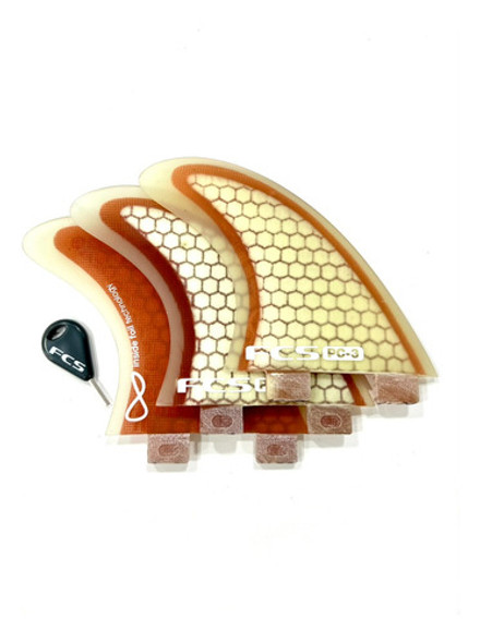 Quilhas Fcs Kit Thruster Pc-3 Small Vermelho Triquilha Surf 0