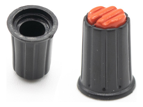 20 Perillas Potenciometro Naranja 12mm Alto X 16mm Estriado 0