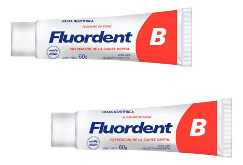 Fluordent B Kit X 2 Pasta Dental X60g Sin Tacc 0