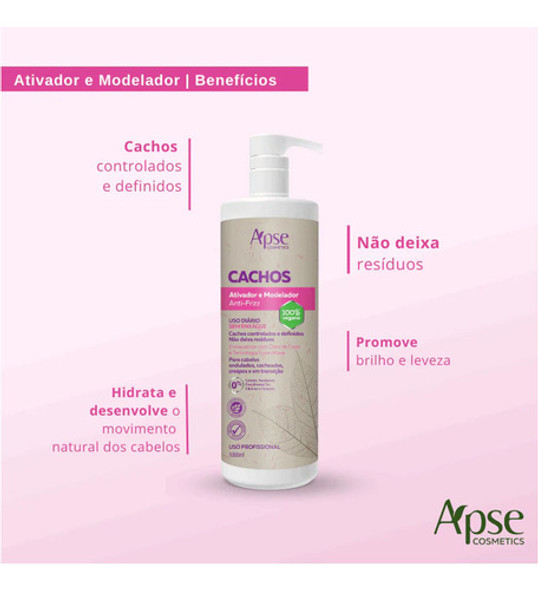Ativador E Modelador Anti Frizz Cachos 1000ml Apse Cosmetics 1 Ativador E Modelador Anti Frizz Cachos 1000ml Apse Cosmetics 1