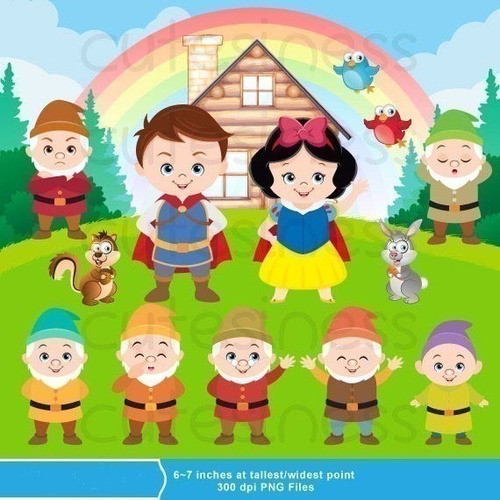 Kit Imprimible Blanca Nieves 1- 22  Png-5 Fondos- Ver Promo 0