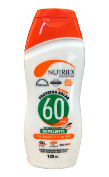 Protetor Bloqueador Solar Repelente Fps 60 Nutriex 120ml 0