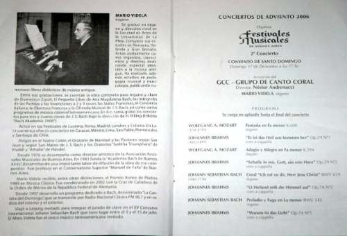 Programa  Mario Videla         2º Concierto De Adviento 2006 1