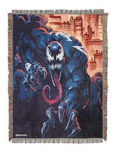 Marvel Venom, Manta Tejida De Tapicería Tejida  Venom City , 0
