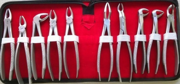 Forceps Para Odontologia Kit X 10 Panorama Con Cartuchera 1