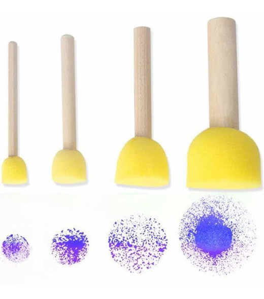 Set X4 Taponador Goma Espuma Sello Esponja Pintura 0