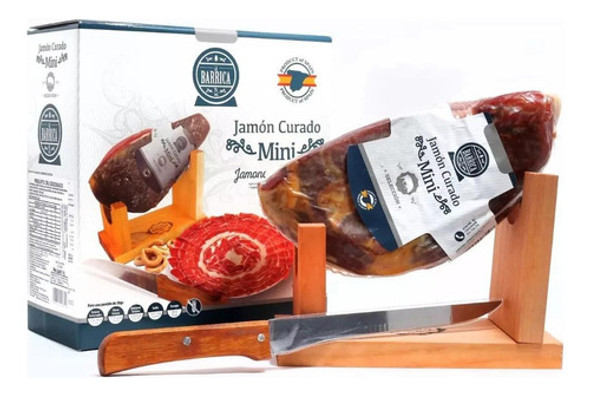 Kit Presunto Mini Jamon Curado Importado Faca Espanhol 1kg 0